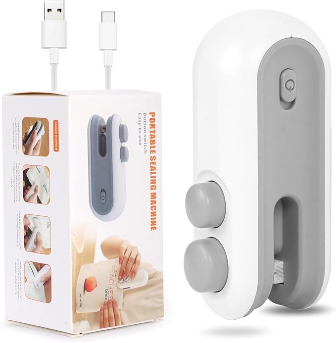 Portable Mini Sealing Machine 2 in 1 USB Rechargeable Magnetic