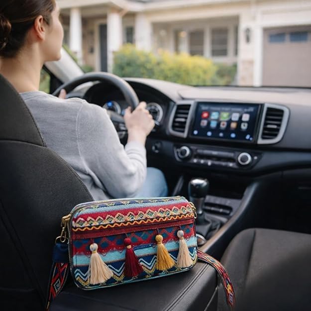 Embroidered Crossbody Sling Bag