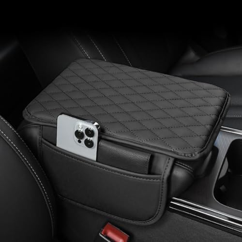 Car Armrest Cushion Pad with Side Pocket