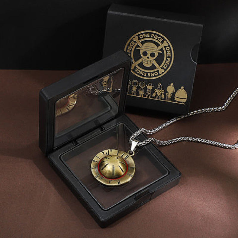 One Piece Luffy Ace Skull Pendant Necklace for Men