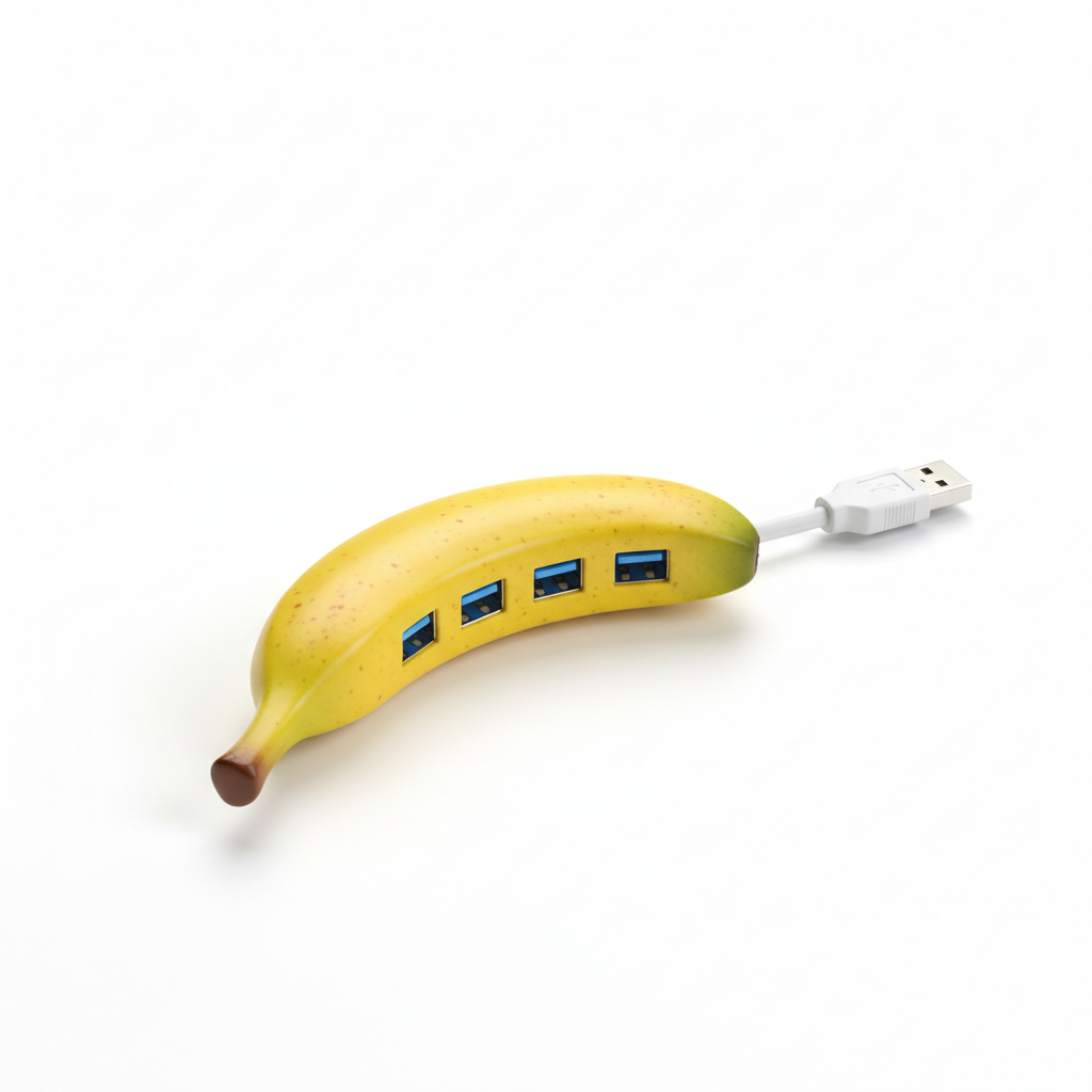 Banana Shape Usb Hub 2.0 Hub Usb Splitter 4-port Usb Hub (1 Pc)