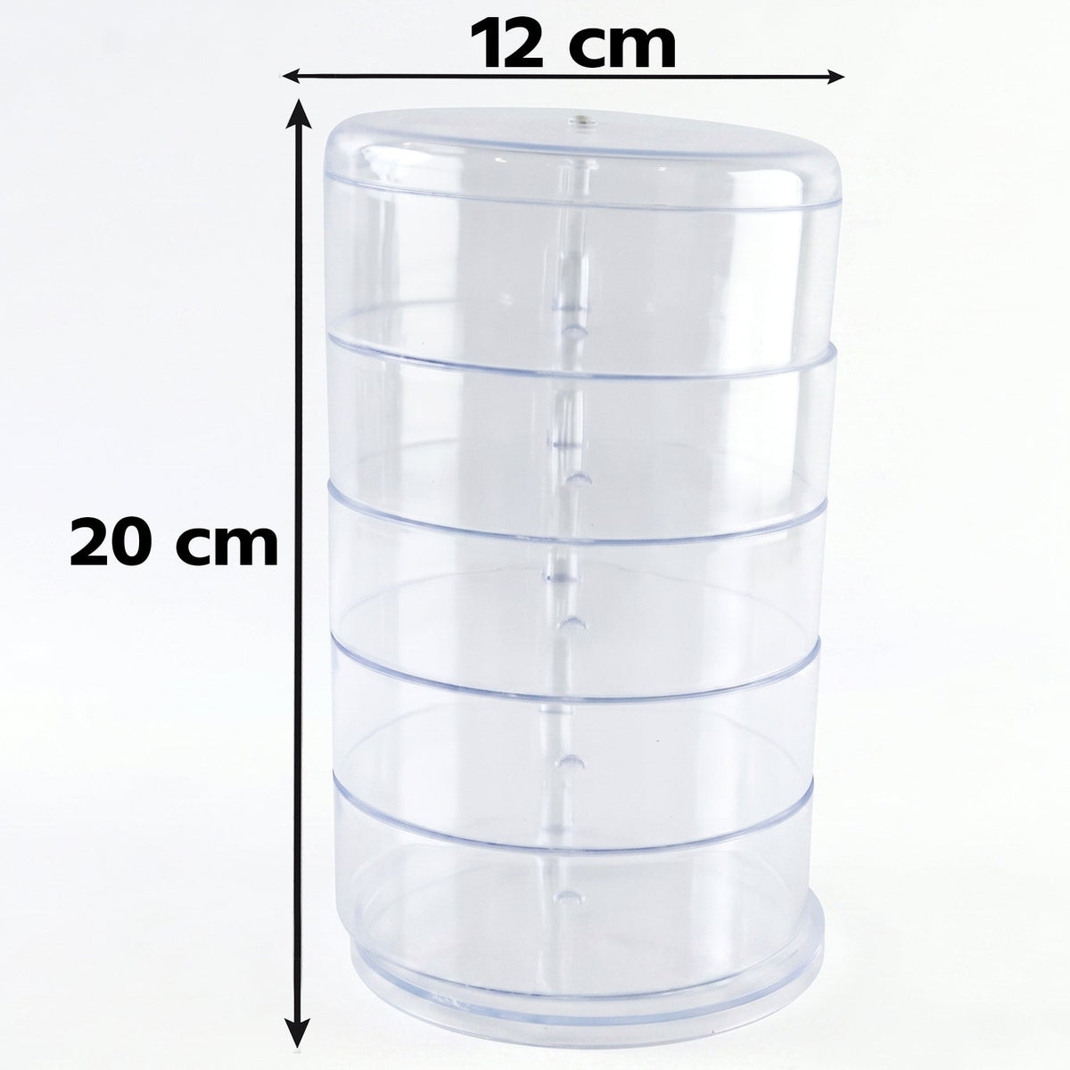 5 Layer Rotating Jewelry Storage Box Organizer For Rings Earrings Watches (1 Pc)
